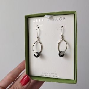 Sterling 925 silver pendants with black stone